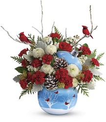 Teleflora's Cardinals In The Snow Ornament from Weidig's Floral in Chardon, OH
